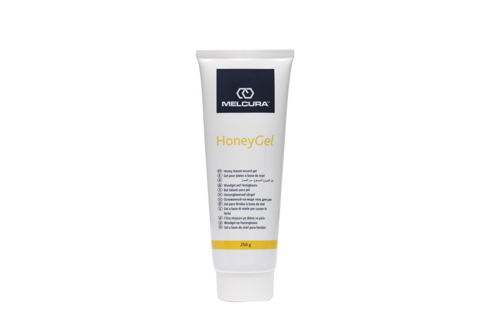 Melcura HoneyGel wound healing gel with medical-grade honey, Vitamin C and Vitamin E to hydrate wounds, support skin repair and help maintain a healthy healing environment