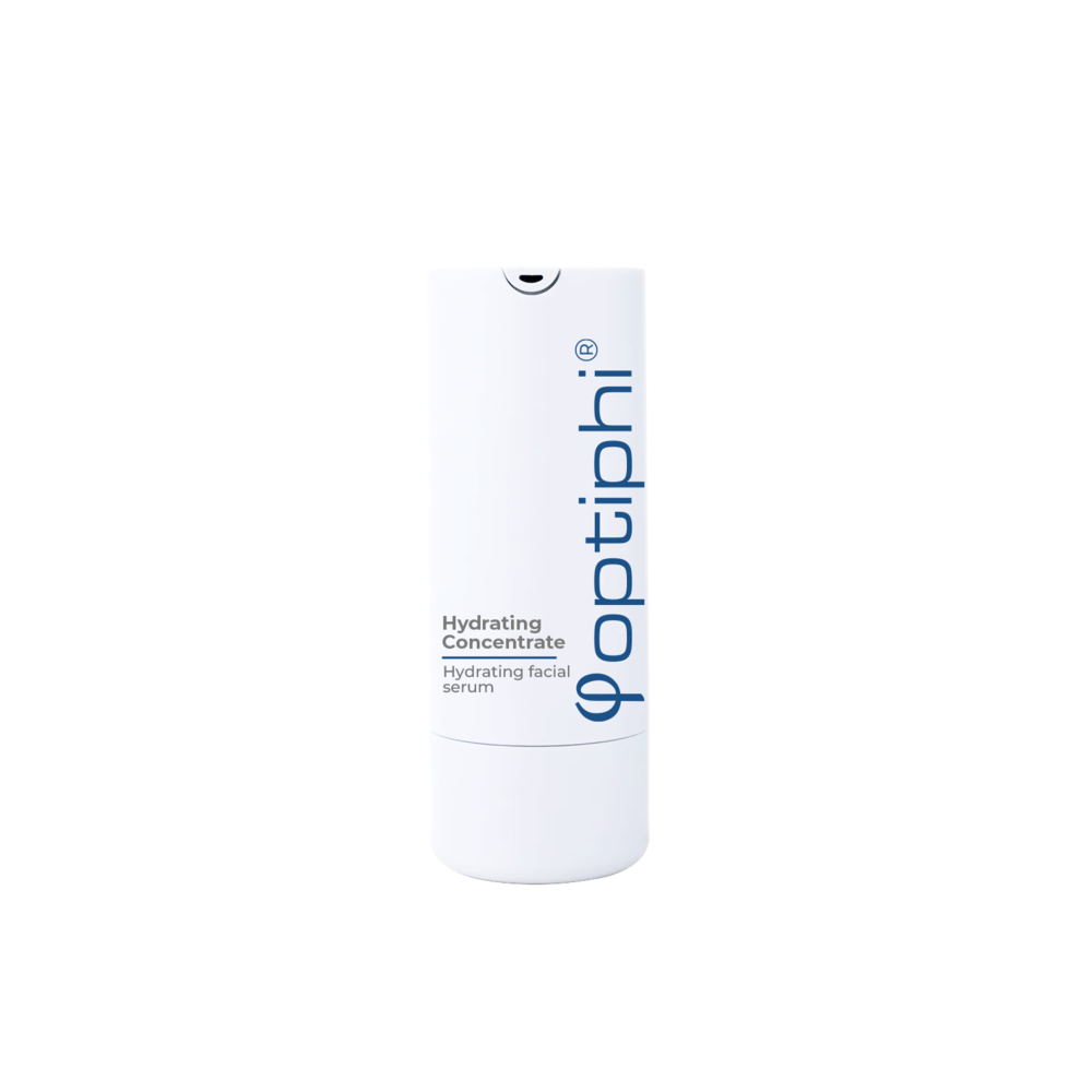 Optiphi Hydrating Concentrate facial serum with hyaluronic acid to boost moisture levels, improve skin hydration and support smoother, more supple skin